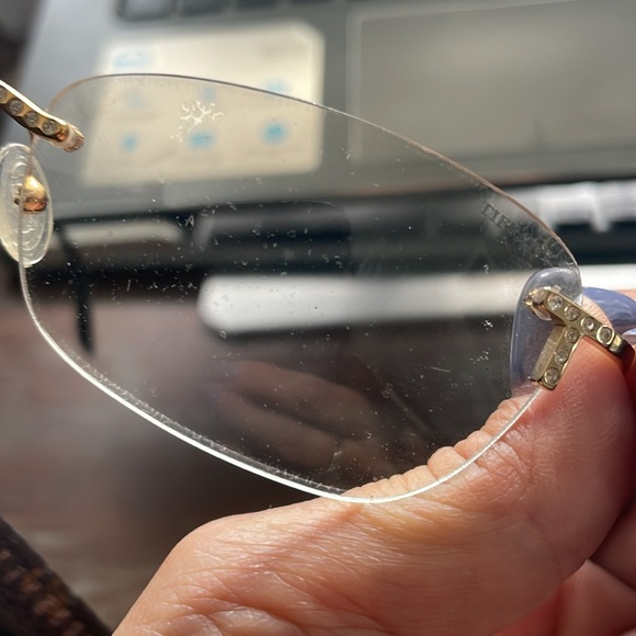 Tiffany Lunettes T784 C4 23k gold plated black gold rimless eyeglasses - Picture 11 of 16